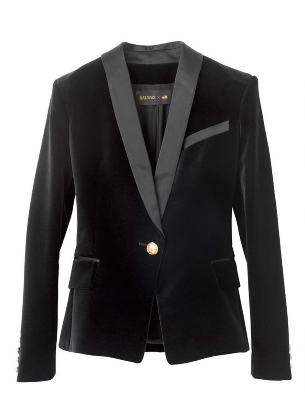 H&M x Balmain Black Velvet Blazer